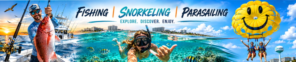 Pelican Adventures of Destin, Florida. Charter Fishing, Parasailing, and Snorkeling.